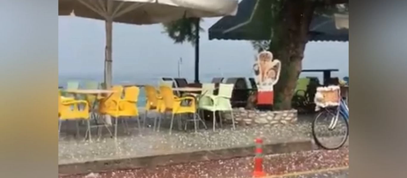 Μεταβολή καιρού: Χαλάζι στο Πήλιο - Ανεμοθύελλα στη Λάρισα